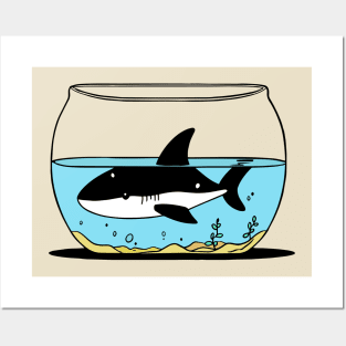 A shark in a fishbowl Posters and Art